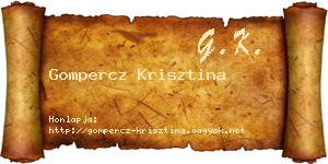 Gompercz Krisztina névjegykártya